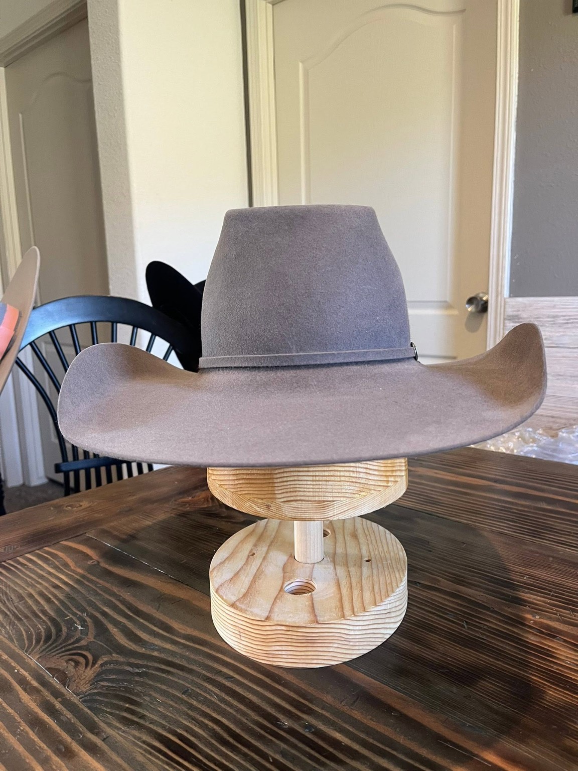 Gray felt western hat