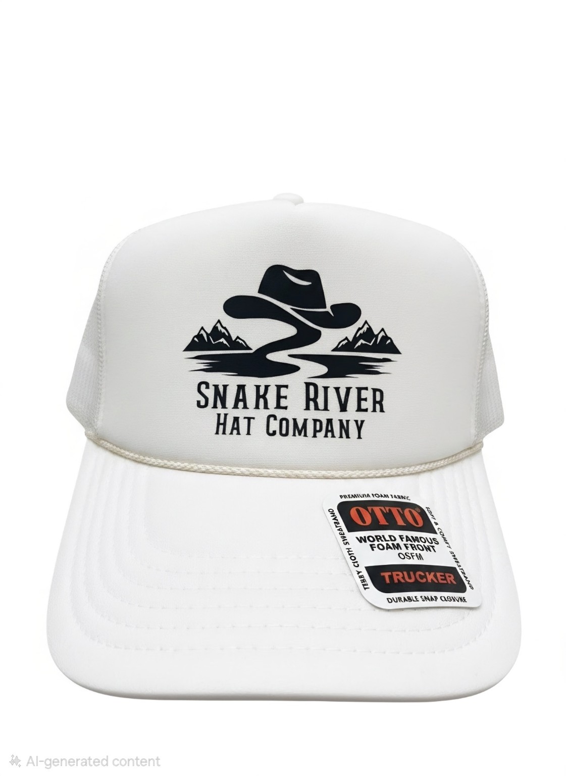 White logo trucker hat