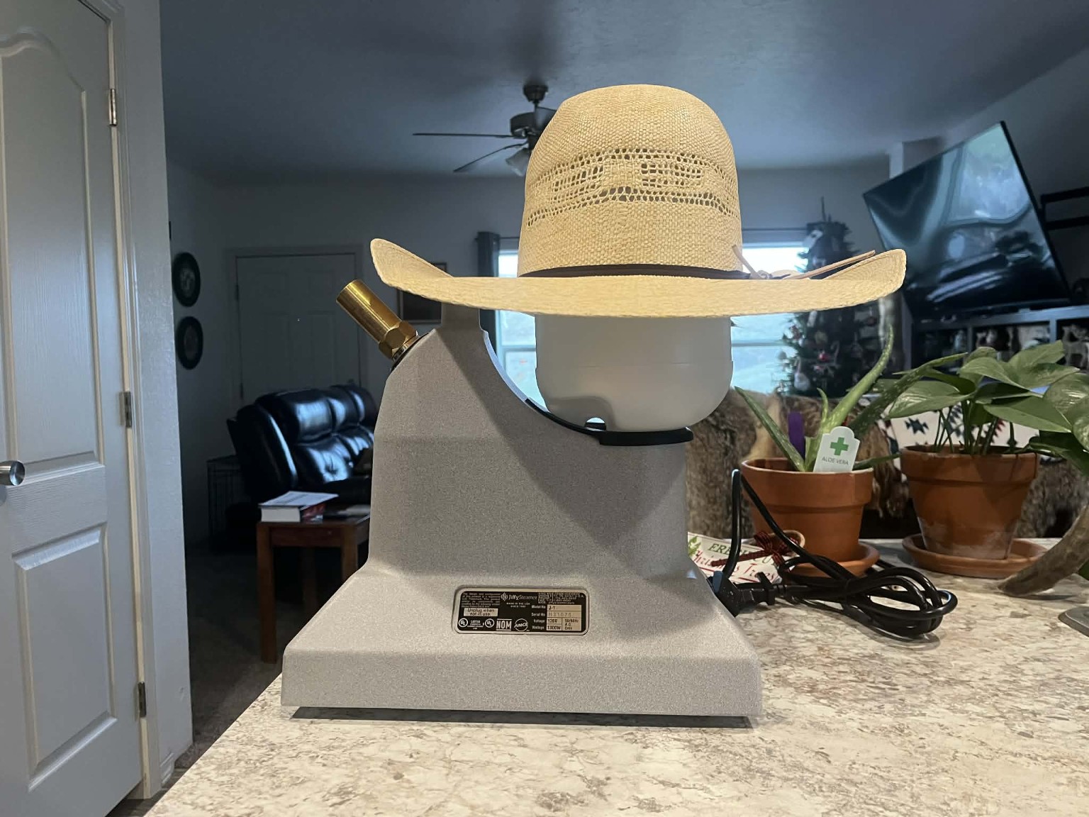 Straw hat front profile